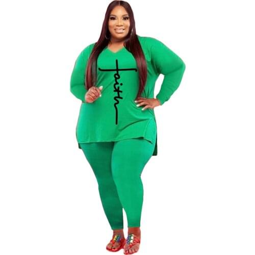 Elegant Women Suits Plus Size Letter Printed Two Piece Sets Long Sleeve Tops + Pants Leggings 4XL 5XL Tracksuit Streetwear