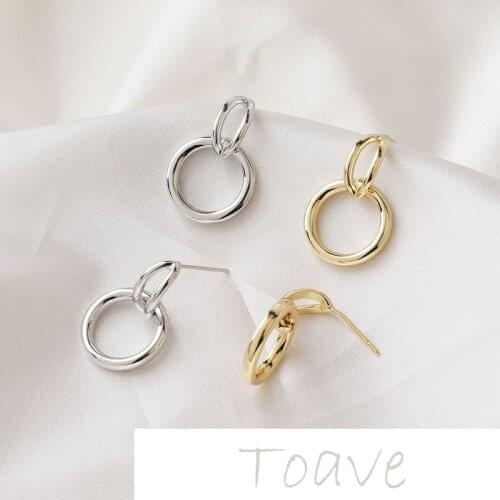 Gold-clad round horse eye silver needle stud earrings simple temperament diy earrings hand-made material accessories