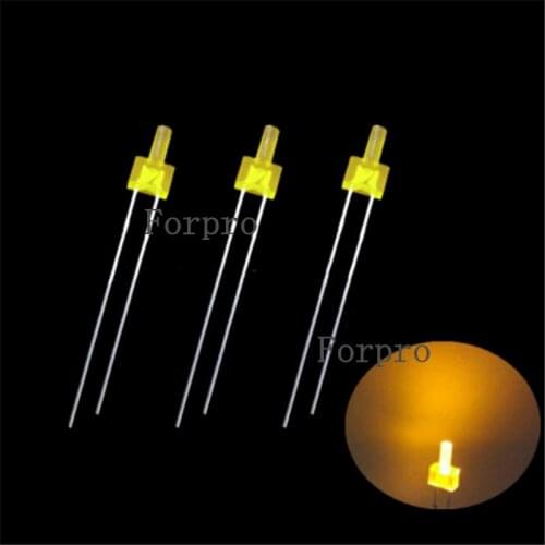 100pcs/lot led 2mm light long flat nose yellow Orange long-legged light emitting diode led highlight 20mA