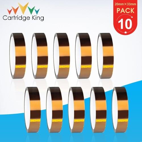 10PK for Kapton Tape 20mm Width 33m Length Heat Resistant Polyimide Tape Golden Finger High Temperature Adhesive Insulation Tape