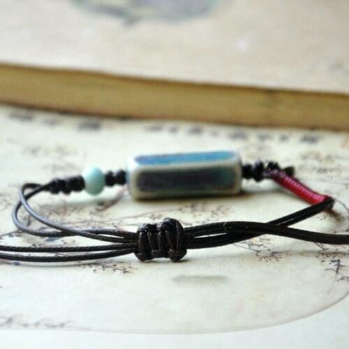 12 Pieces/Lot Bohemian Charm Bracelet Women Ethnic Ceramic Beads Lucky Bracelets Square Shape Beads Vintage Statement Jewelry