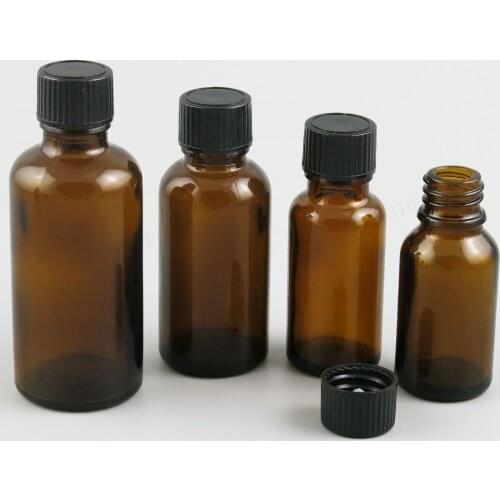 12 x Empty Glass Bottles with Black Plastic Phenolic Cone Cap 1oz 5/3OZ 3.33oz Containers 5ml 10ml 15ml 20ml 30ml 50ml 100ml