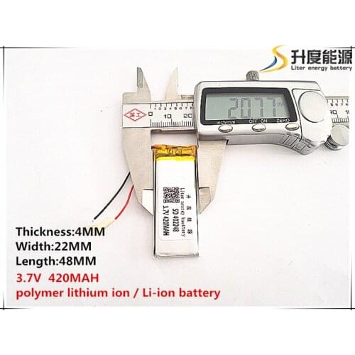 2pcs [SD] 3.7V,420mAH,[402248] Polymer lithium ion / Li-ion battery for TOY,POWER BANK,GPS,mp3,mp4,cell phone,speaker