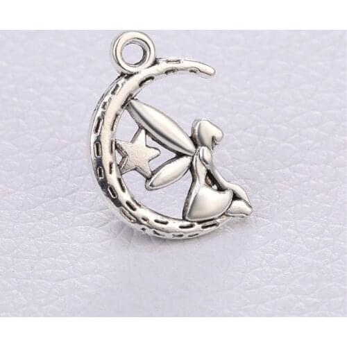 20pcs/lot Zinc Alloy Butterfly Crescent Shape Charms Pendant DIY Jewelry Making Findings Necklace Bracelet Handmade Accessories