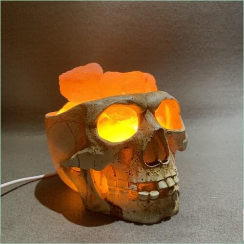 2020 New Hot-selling European and American Style Skull Pakiatan Himalayan Crystal Salt Lamp USB Dimmable Night Light