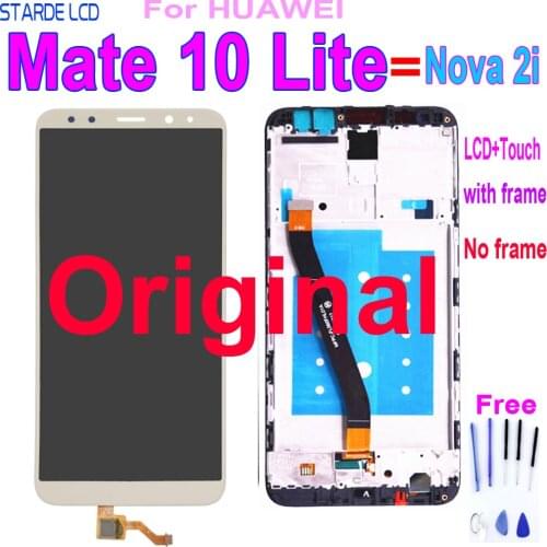 5.9" Original Display For HUAWEI Mate 10 Lite LCD Touch Screen with Frame For HUAWEI Mate10 Lite LCD Screen Nova 2i LCD RNE-L21