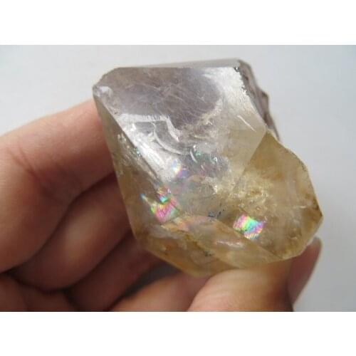 AAA Super Water Clear Quartz Crystal Herkimer Diamond With Great Rainbows 88g