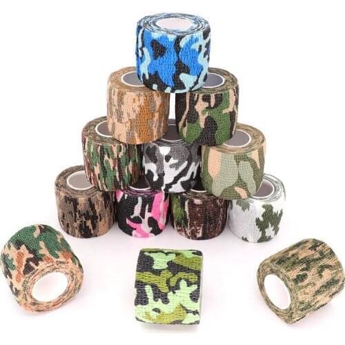 Army Camouflage Outdoor Self Adhesive Elastic Bandage Wrap Hunt Disguise Elastoplast Camouflage Protector Ankle Knee Finger Arm