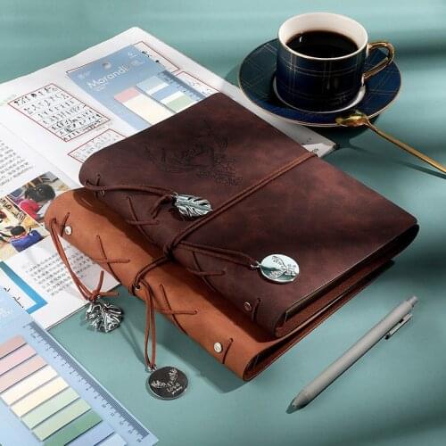 Creative Spiral Notebook Diary Notepad A6 Note Book PU Leather hand books Replaceable Stationery Gift Traveler Journal Planners
