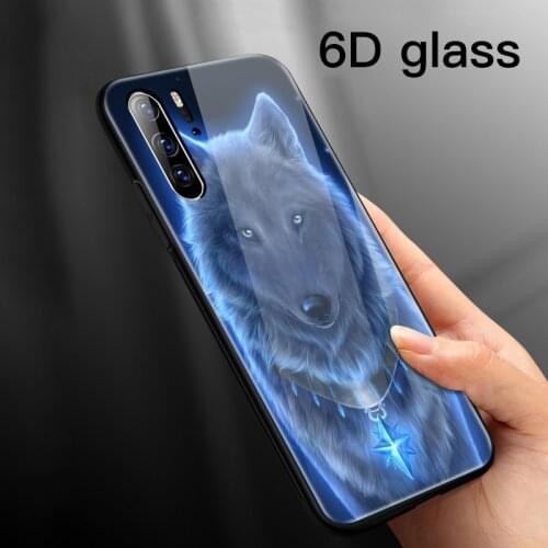 Luxury Tiger Wolf Lion Tempered Glass Phone Case For Huawei P40 P30 P20 Lite Mate 30 20 Pro Honor V30 20 10 9 8 X Cover Coque