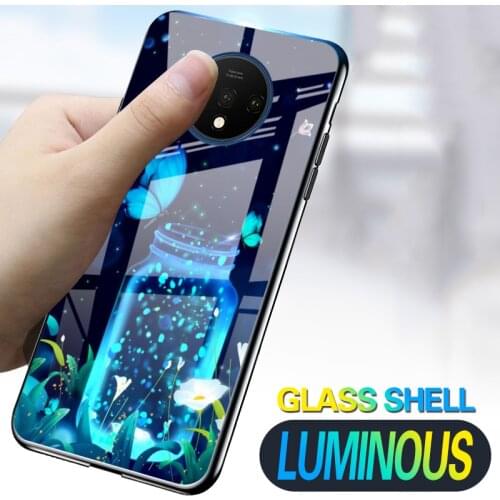 Luminous Glass Case For Oneplus 5 6 7 Pro 1+ Luxury Shining Silicone Cover For Oneplus 5T 6T 7T Pro Coque Funda