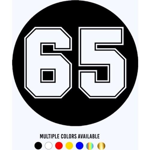 CK20307# Die-Cut Vinyl Decal Figure Number 65 Car Sticker Waterproof Auto Decors on Car Body Bumper Rear Window