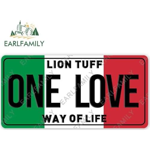 EARLFAMILY 13cm x 6.5cm for One Love Italy License Plate Car Stickers DIY Car Accessoires Windows Trunk Decals Graffiti Decor