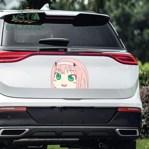 EARLFAMILY 26cm x 21.4cm for Darling In The Franxx Zero Two Car Stickers Personality Anime ScratchProof DIY Car Door Trunk Decal