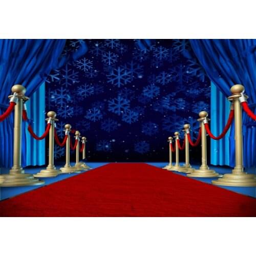 Winter Red Carpet Catwalk Runway Stage Snowflakes photography backgrounds Vinyl cloth Computer print wall backdrop