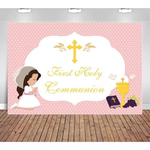 Photography Background First Holy Communion Decorations for Party Boy Girl Photophone Photocall Photozone Photobooth