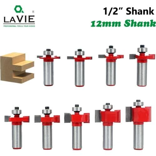 1pc cnc milling bit router bits 1/2 T-Sloting Router Bit with Bearing Slot Milling Cutter Rabbeting Woodwork Tool for Wood