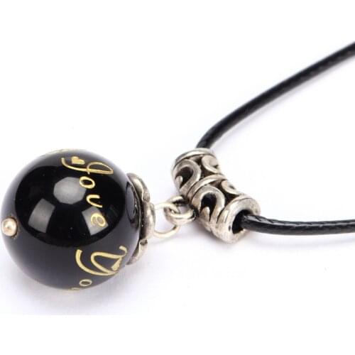 Natural Bead Pendant Valentines Day Love Necklace Couples Creative Gift DIY Jewelry Accessories