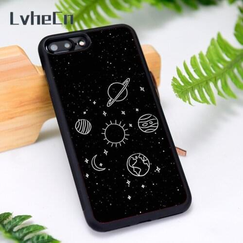 LvheCn Silicone Rubber Phone Case Cover for iPhone 6 6S 7 8 Plus X XS XR 11 12 Mini Pro Max Planets Of The Galaxy