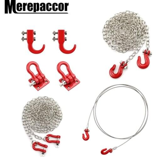 Rc Car Metal Tow Hook Chain Decoration For 1:10 Rc Rock Crawler Traxxas Trx-4 Axial Scx10 90046 Wraith D90 Tf2 Tamiya Cc01