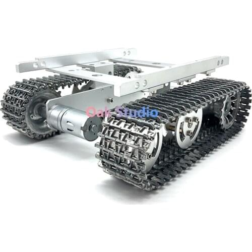 T100 RC Metal Robot with Metal Track, metal driving/bearing wheel for 9V 12V Arduino STM32 51 ros develo DIY kit