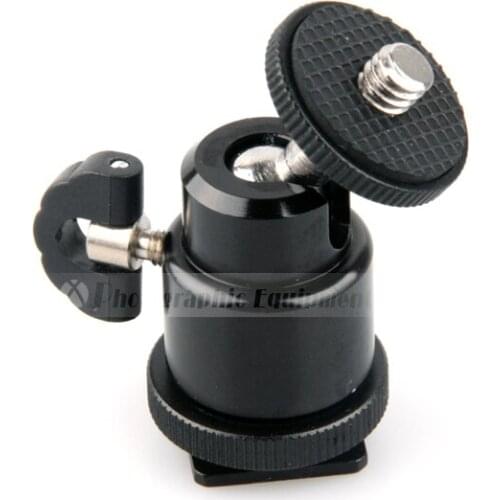 1/4" Tripod Head Mini Ball Head Hot Shoe Adapter Bracket Holder Mount for Digital Camera DV Tripod