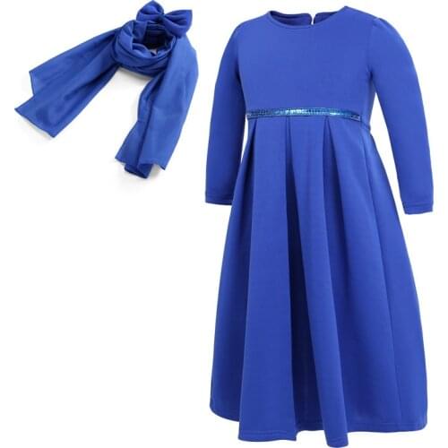 Muslim Islamic Girl Dress Kids Long Dresses For Baby Girls Dress+Hijab Musulman 1 2 3 4 5 yrs Child Childrens Clothes Costume