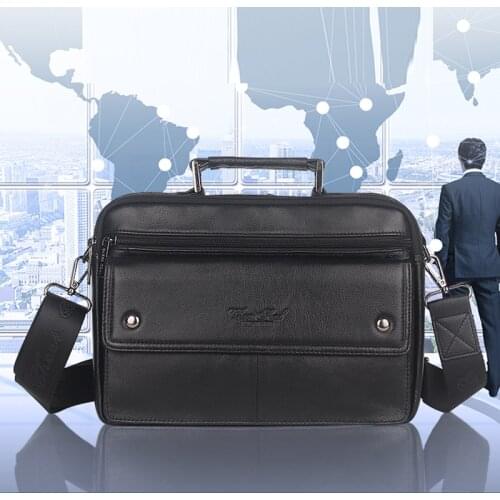 Men Genuine Leather Messenger Single Shoulder Business Tote Bag Male Natural Skin Briefcase Top Handle Cross Body Bags Handbag