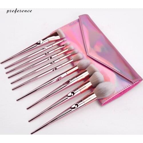10Pcs Professional Makeup Brushes Set Foundation Eyeliner Eye Shadow Powder Blush Brush Facial Cosmetic Make Up Tools maquillaje