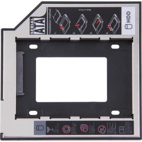 Nd HDD Caddy 12.7mm for 2.5" 2TB SATA 3.0 SSD Case Hard Disk Drive Box Enclosure DVD Adapter or Laptop CD-ROM DVD-ROM