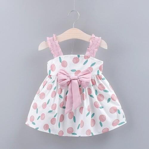 New Summer 2019 Girls Dresses Girls Sleeveless Vestidos Dot Cute Print Cotton Children Clothes Baby Girl Dress Dropshipping
