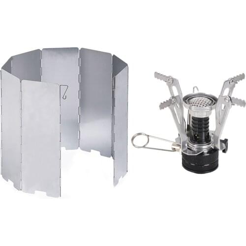 Outdoor Camping Stove Stoves Mini Backpacking Stove Ultra Light Picnic Stove with Windshield for Camping Hiking Cooking