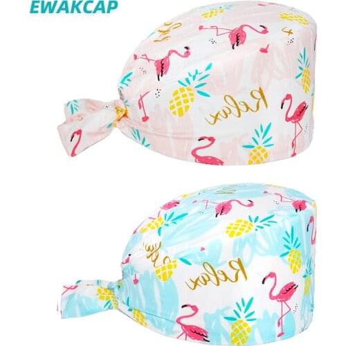 Surgicals Caps Cartoon Anime Printing Adjustable Scrub Hat Beauty Salon Nursing Cap Laboratory Work Hats Pet Shop Scrubs Cap New