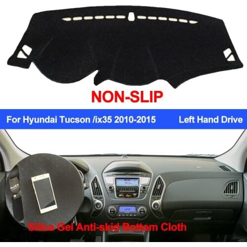 TAIJS Car Dashboard Cover Silicone Non-Slip For Hyundai Tucson ix35 2010 2011 2012 2013 2014 2015 Carpet Anti-UV Anti-slip