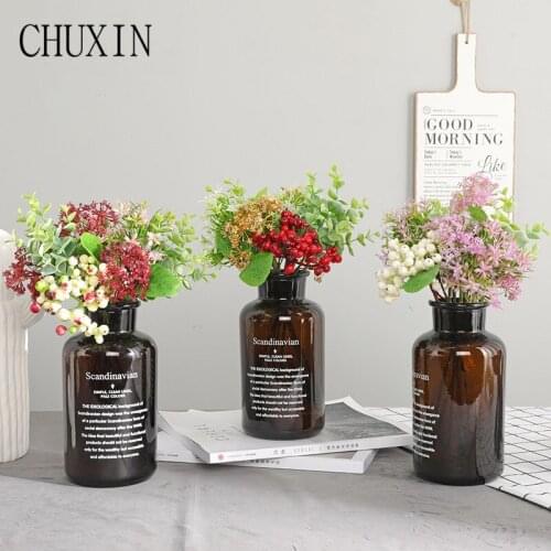 Wedding Artificial flower bride Hand holding flower berry eucalyptus bouquet home decoration fake flower Valentines Day gift