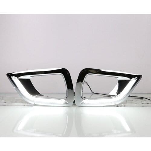 1 Pair LED Daytime Running Light LED DRL Daylight Fog Light with Yellow Accessories For Nissan Navara NP300 2015 2016 2017 2018