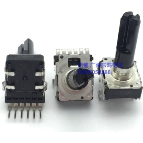 [VK]Japan NOBLE RK12 type potentiometer C500K double 6 feet 6 pin center positioning shaft length 23mm switch