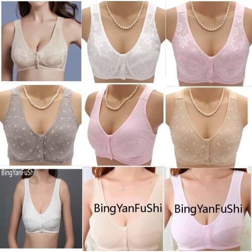 9 Styles cotton bra three front closure vest bra sexy lace lingerie push up bralette plus size 44 42 40 38 36 34 B C D C3