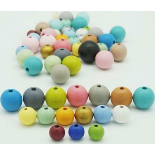 DIY 100pcs 12mm Wooden Beads Loose beads Jewelry Making Beading Pacifier clip Making Crafts