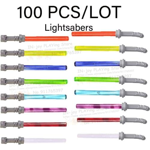100 Pcs/Pack Lightsabers Weapons Accessories Bricks For Building Blocks Figures Soldiers War Equipement Educational Toy For Kids