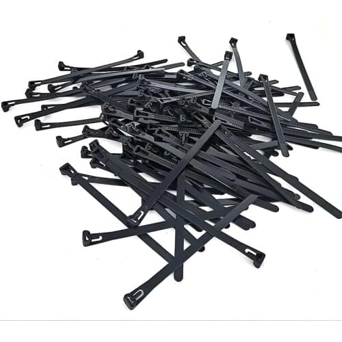 150mm Reusable Nylon Cable Ties Cable Line Fixed Fastener Strap Clips Black 100Pcs