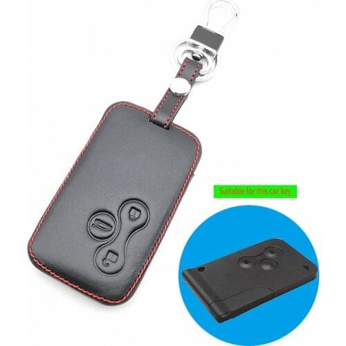 3 Leather Car Key Button Case Skin Protector Smart Card For Renault Clio Megane 2 3 Koleos Logan Scenic