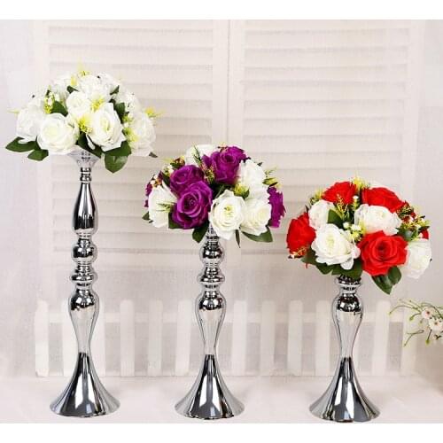 3pcs/lot silver white flowers stand for Wedding Xmas Party Dinner Table Centerpieces Home Decors