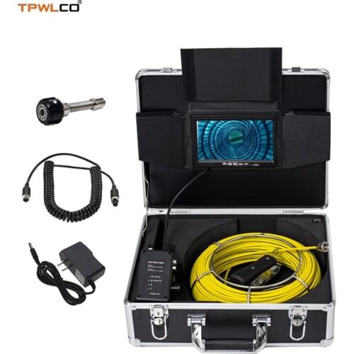 7" TFT 20-50m High Quality Cable Snake Video Pipe Inspection Equipment System 23mm Camera Head With 12pcs LEDS DVR Function