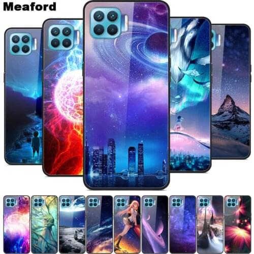 For OPPO Reno 4 Lite Case Tempered Glass Customized Cover Glass Back Case for OPPO Reno 4Z 5G 4 Z F17 Pro Reno4 Lite DIY Funda