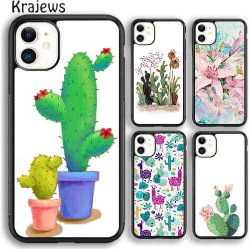 Krajews Plants Cactus Banana lamas Phone Case For iPhone 5 SE 6s 7 8 plus X XR XS 11 12 pro max Samsung Galaxy S8 S9 S10 Plus