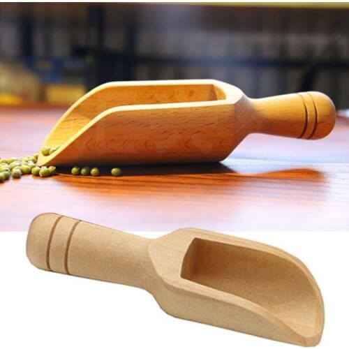 Wood Small Little Mini Wooden Spoon Scoop Salt Sugar Condiment Cooking Tools T3LE