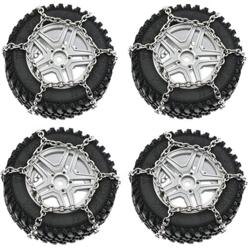 For MN86S MN86KS MN86 MN86K MN G500 4Pcs Metal Wheel Tires with Snow Chain Tyre Sponge 1/12 RC Car Upgrade Parts