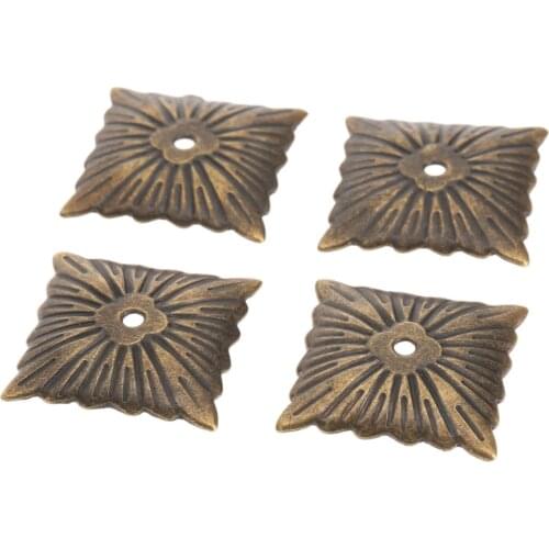 100Pcs 21x21mm Vintage Upholstery Square Nails Decorative Upholstery Nails Tack Studs For Furniture Door
