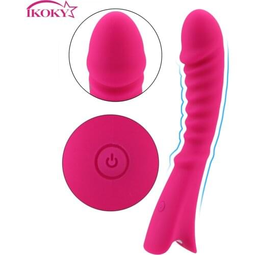 IKOKY 9 Speeds Silicone Dildo Vagina Vibrator Sex Toy for Woman G Spot Magic Wand Clitoris Stimulation Female Masturbator